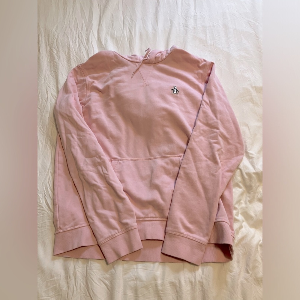 Pink women’s Penguin hoodie for sale.